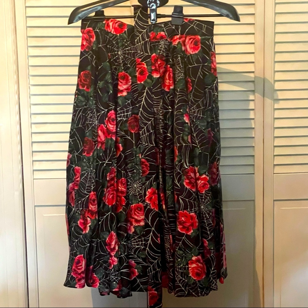 Spiderweb and roses circle skirt